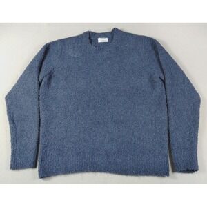 Old Navy Sweater Womens Large Blue Boucle Knit Crewneck Stretch Wool Blend Cozy